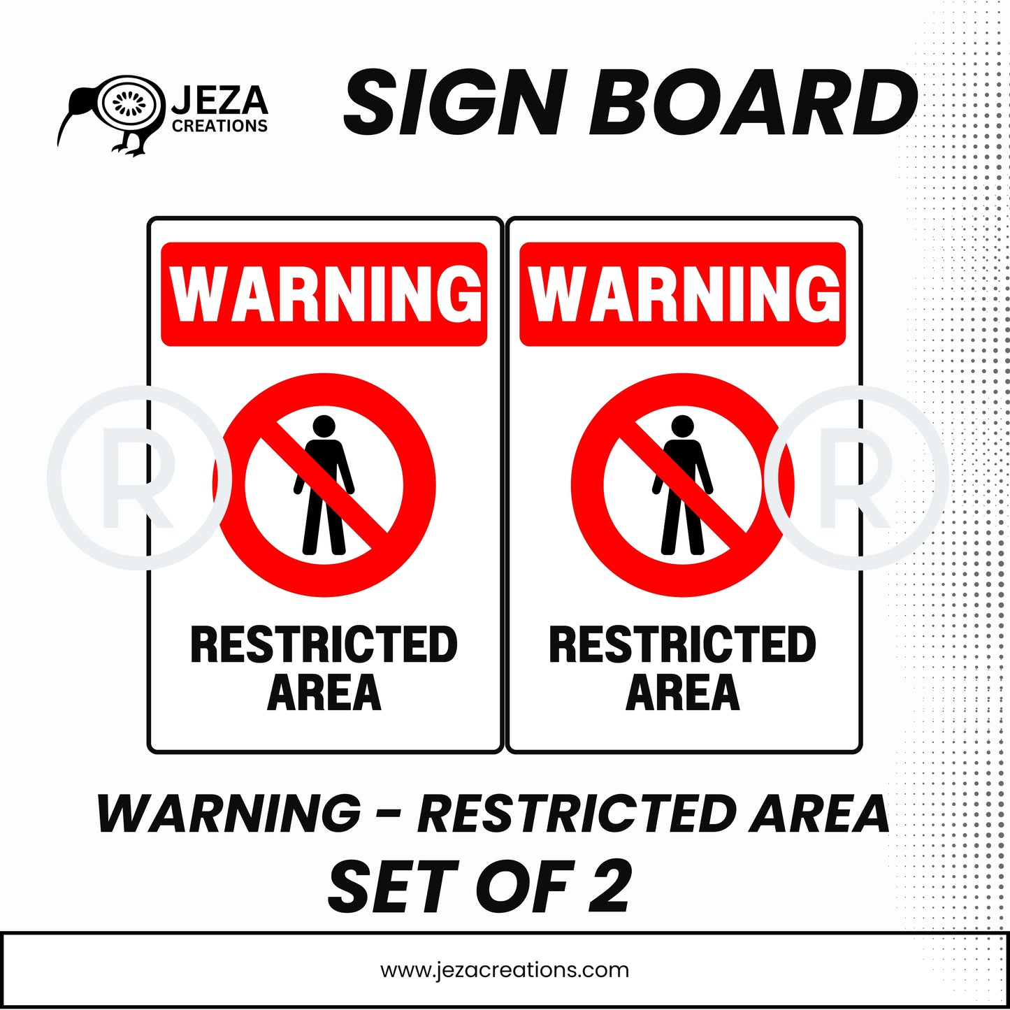 Sunboard Signage - Restricted Area