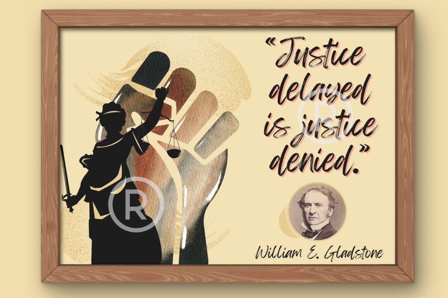 Justice Delayed is Justice Denied Quote with Frame