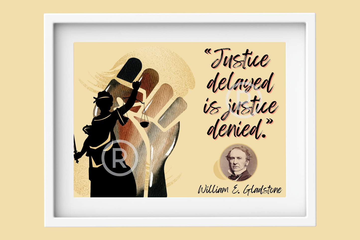 Justice Delayed is Justice Denied Quote with Frame