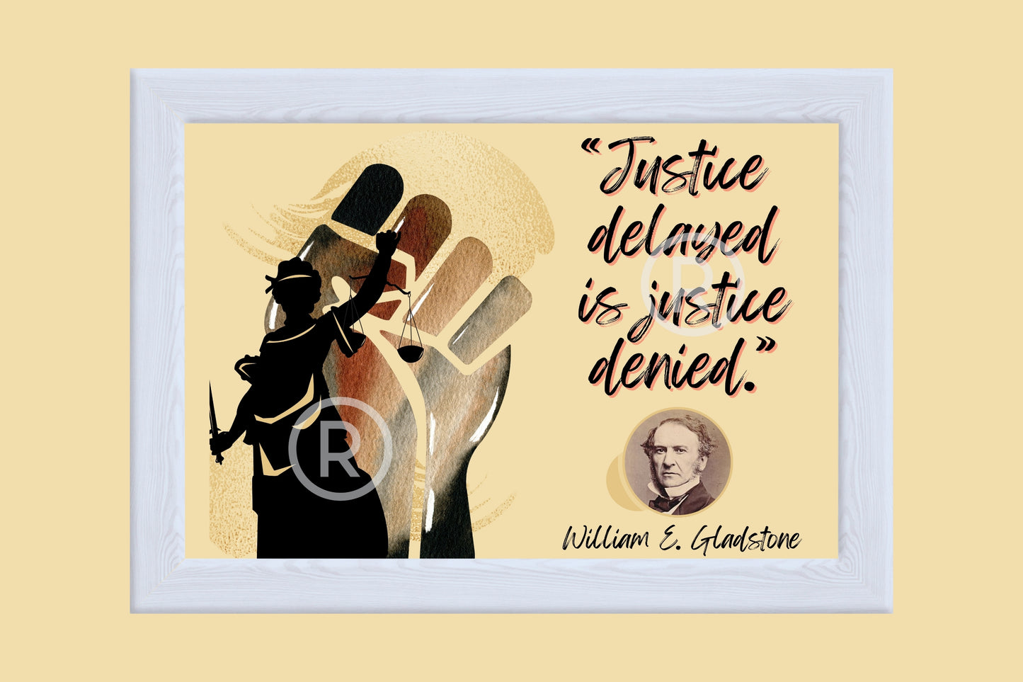 Justice Delayed is Justice Denied Quote with Frame